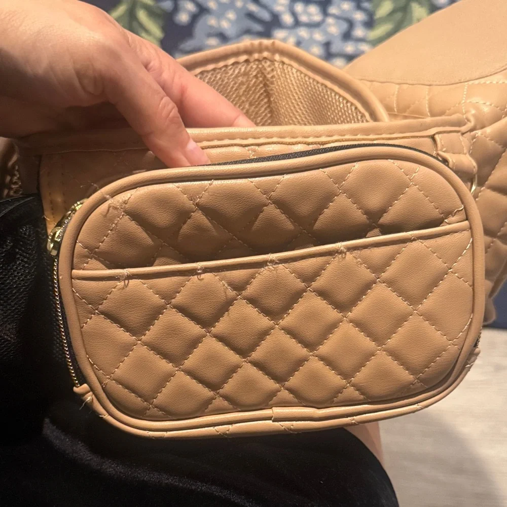 Quilted Tan Kids Tushbaby Accessory carry Bag